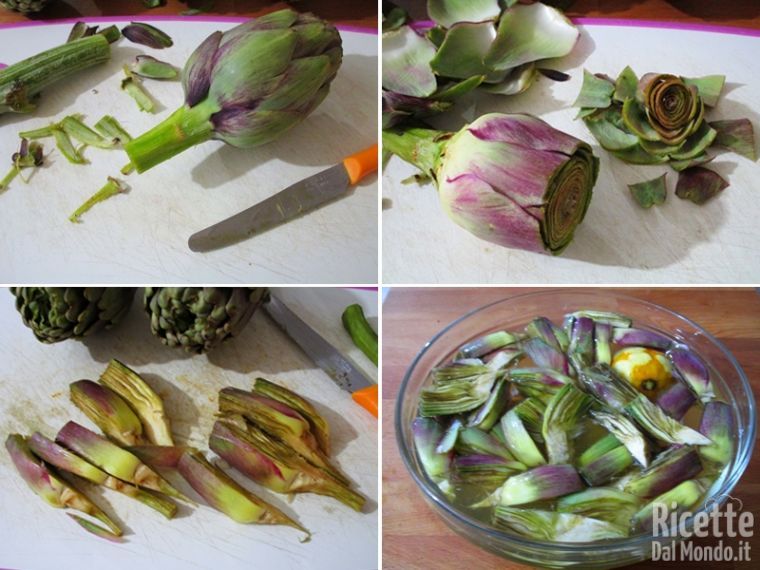 Pulire i carciofi