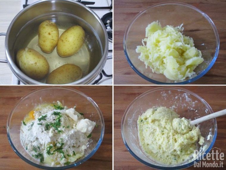 Pizza di patate in padella farcita