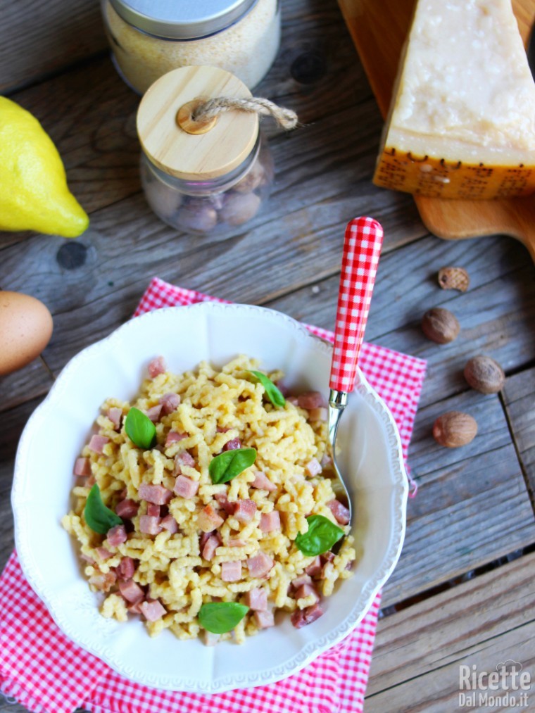 Passatelli asciutti al prosciutto