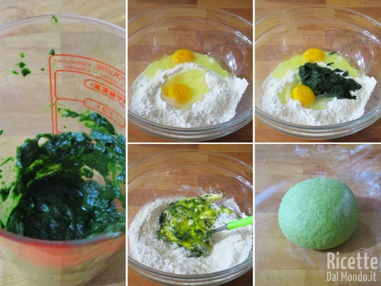 Preparare la pasta fresca fatta in casa agli spinaci